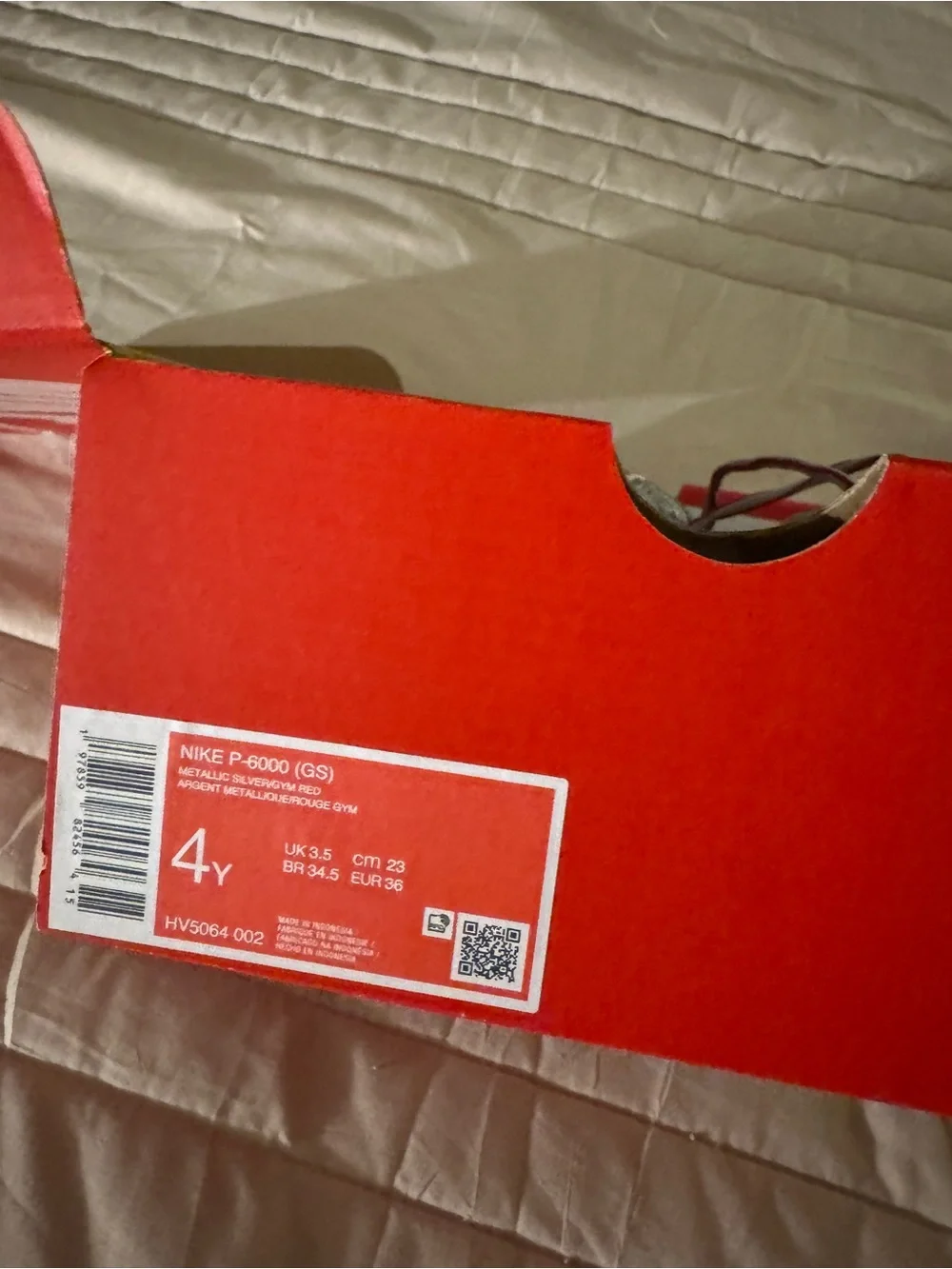 Nike Red Shoe Box with White Label